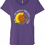 Sunflowers Cows Ladies T-Shirt, Ladies Triblend Dolman Sleeve, Purple Rush Sunflowers Cows Ladies T-Shirt, Ladies Triblend Dolman Sleeve, Purple Rush