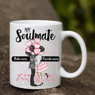 Alternative view of Personalized My Soulmate - Soulmate Love Ceramic Coffee Mug - Beer Stein - Water Bottle - Color Changing Mug