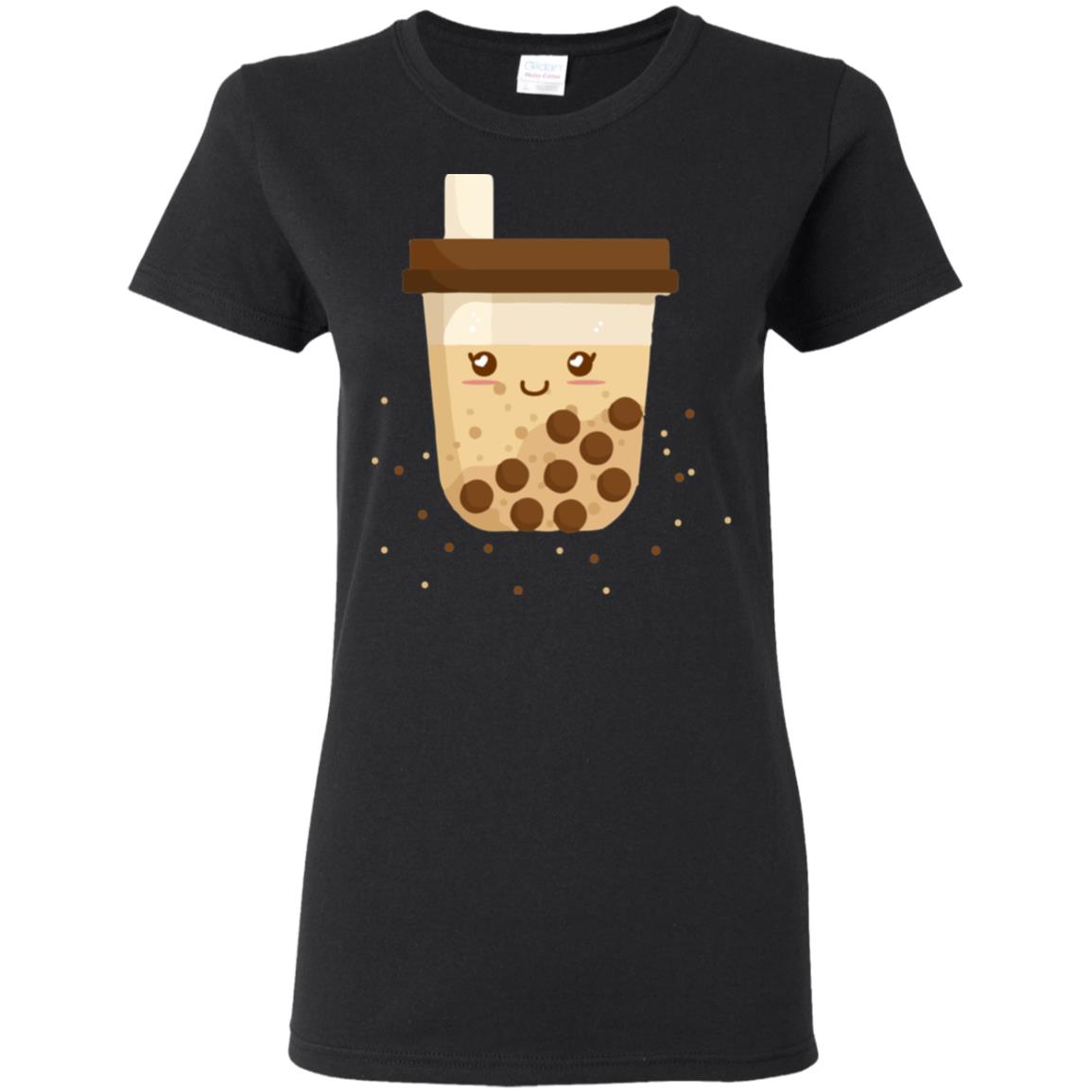 Cute Kawaii Bubble Tea Women T-Shirt - Boba Milk Tea Lover Ladies Shirt | CubeBik