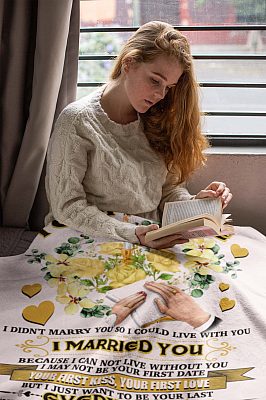 Alternative view of To My Wife I Didn't Marry You So I Could Live With You Fleece Blanket - Premium Sherpa Blanket-Woven Blanket