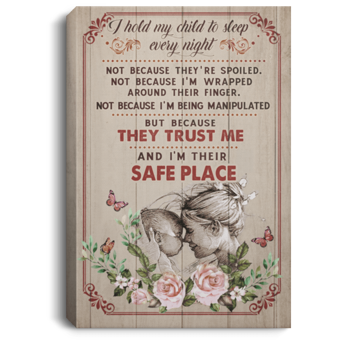 Mother Child Art I Hold My Child To Sleep Every Night Canvas Poster CubeBik