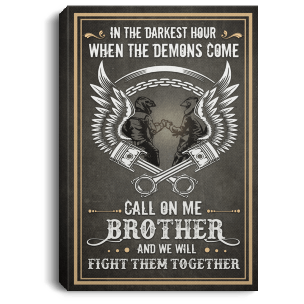 Canvas Rider | In the Darkest Hour When the Demons Come Rider Wall Art