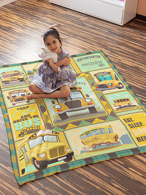 Alternative view of School Bus Driver Funny Fleece Blanket - Premium Sherpa Blanket - Woven Blanket - School Bus Driver Gifts
