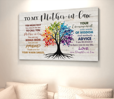 Alternative view of To My Mother in Law You Mean Way Too-Much for Me Color Tree Gallery Wrapped Framed Canvas Prints - Unframed Poster