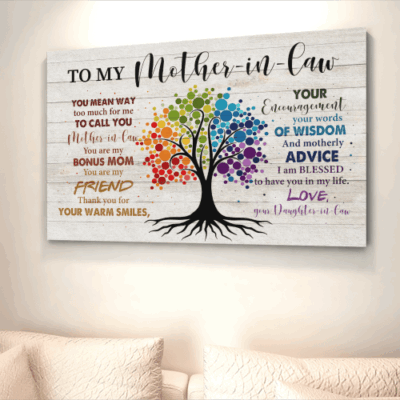 Alternative view of To My Mother in Law You Mean Way Too-Much for Me Color Tree Gallery Wrapped Framed Canvas Prints - Unframed Poster