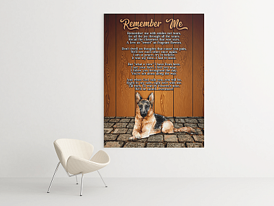 Alternative view of German Shepherd Remember Me Remember Me With Smiles Not Tears Framed Canvas Prints - Unframed Poster