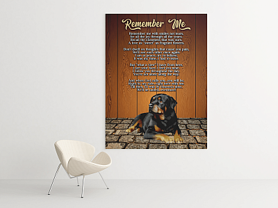 Alternative view of Rottweiler Remember Me Remember Me With Smiles Not Tears Framed Canvas Prints - Unframed Poster