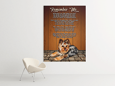 Alternative view of Yorkshire Terrier Remember Me Remember Me With Smiles Not Tears Framed Canvas Prints - Unframed Poster