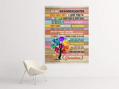 Alternative view of To My Granddaughter Never Forget That I Love You Gallery Wrapped Framed Canvas Prints - Unframed Poster