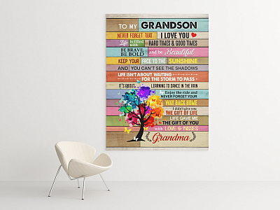 Alternative view of To My Grandson Never Forget That I Love You Gallery Wrapped Framed Canvas Prints - Unframed Poster