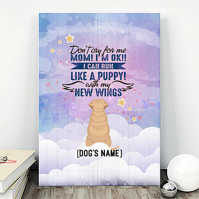 Alternative view of Personalized Don't Cry for Me Mom I'm Ok I Can Fly with New Wings Labrador Retriever Framed Canvas - Unframed Poster