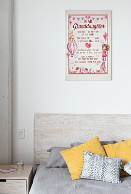 Alternative view of Dear Granddaughter You Are The Rhythm Of My Heart Gallery Wrapped Framed Canvas Prints - Unframed Poster