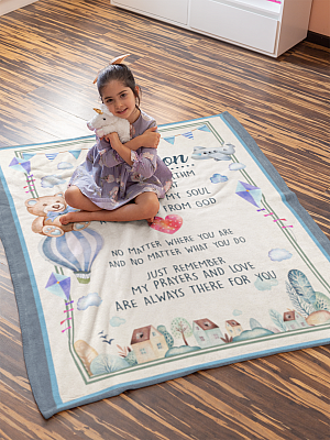 Alternative view of Dear Grandson You Are The Rhythm Of My Heart Fleece Blanket - Premium Sherpa Blanket - Woven Blanket