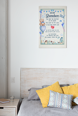 Alternative view of Dear Grandson You Are The Rhythm Of My Heart Gallery Wrapped Framed Canvas Prints - Unframed Poster
