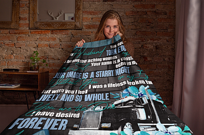 Alternative view of To My Husband You Sealed The Torn Edges Of My Heart Trucker Fleece Blanket - Sherpa Blanket - Woven Blanket