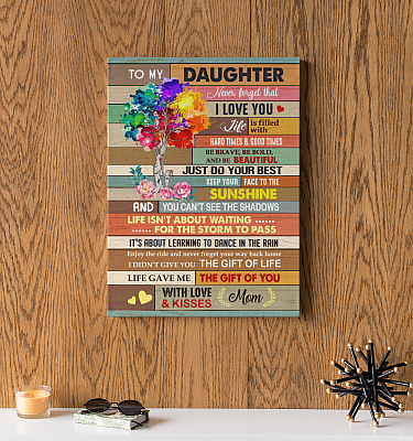 Alternative view of To My Daughter Never Forget That I Love You Vintage Tree Gallery Wrapped Framed Canvas Prints - Unframed Poster