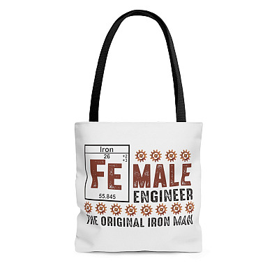 Female Engineer The Original Iron-Man Tote Bag - Shoulder Bag - Reusable Shopping Bag