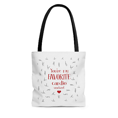 You're My Favorite Cardio Workout All Over Print Tote Bag - Shoulder Bag - Reusable Grocery Shopping Bag