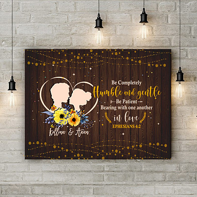 Alternative view of Be Completely Humble and Gentle Ephesians 4:2 Personalized Gallery Wrapped Framed Canvas Prints - Unframed Poster