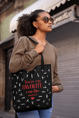 Alternative view of You're My Favorite Cardio Workout All Over Print Tote Bag - Shoulder Bag - Shopping Bag