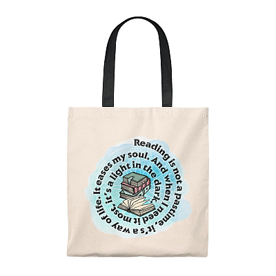 Reading Is Not a Pastime It's a Way of Life Tote Bag - Shoulder Bag - Reuseable Shopping Bag