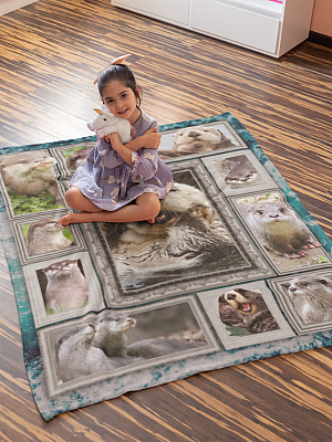 Alternative view of Otter Lover 3D Fleece Blanket - Premium Sherpa Blanket - Woven Blanket