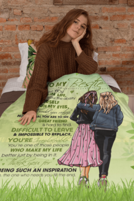 Alternative view of To My Bestie If I Could Give You One Thing In Life Fleece Blanket - Premium Sherpa Blanket - Woven Blanket