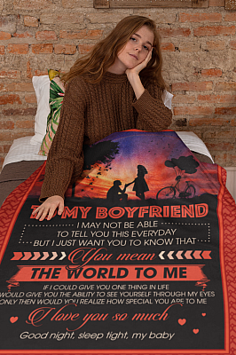 Alternative view of To My Boyfriend I May Not Be Able To Tell You This Everyday Fleece Blanket - Premium Sherpa Blanket