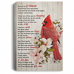 As I Sit In Heaven and Watch You Everyday Red Bird Cardinal Framed Canvas - Unframed Poster