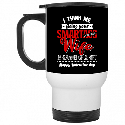 14 oz. White Travel Mug
