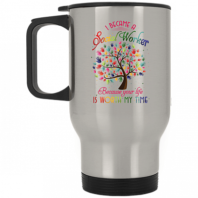 14 oz. Silver Travel Mug
