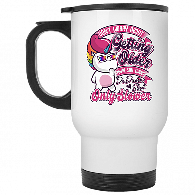 14 oz. White Travel Mug