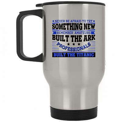 14 oz. Silver Travel Mug