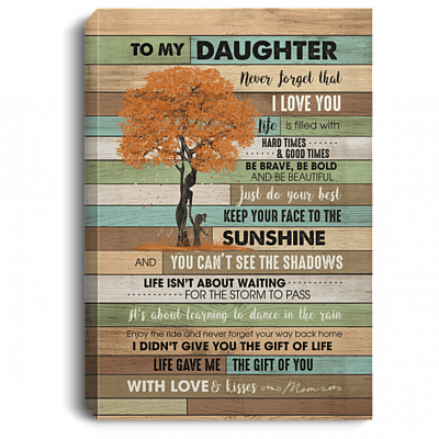 To My Daughter Never Forget That I Love You Motherhood Tree Framed Canvas - Unframed Poster