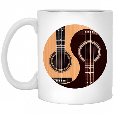Ying-Yang Guitar Lover Ceramic Coffee Mug - Beer Stein - Water Bottle - Color Changing Mug