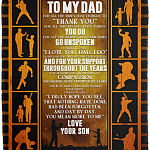 To My Dad For All The Times That I Forgot To Thank You Fleece Blanket-Premium Sherpa Blanket-Woven Blanket For Baseball Lovers