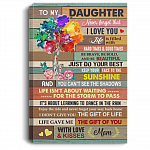 To My Daughter Never Forget That I Love You Vintage Tree Gallery Wrapped Framed Canvas Prints - Unframed Poster