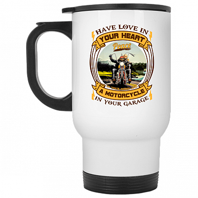 14 oz. White Travel Mug