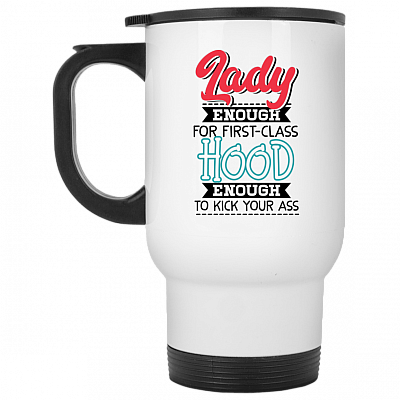 14 oz. White Travel Mug