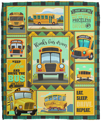 School Bus Driver Funny Fleece Blanket - Premium Sherpa Blanket - Woven Blanket - School Bus Driver Gifts
