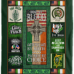 Irish By Blood Saying Fleece Blanket - America By Blood St Patrick's Day Meme Sherpa Blanket Woven Blanket