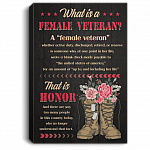 What Is a Female Veteran Whether Active Duty Vintage Gallery Wrapped Framed Canvas Prints - Unframed Poster