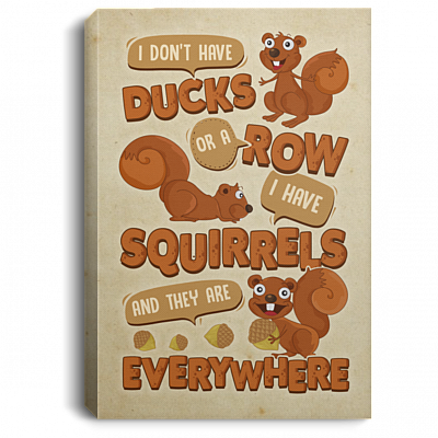I Don't Have Ducks Or A Row I Have Squirrels Framed Canvas Prints - Unframed Poster - Home Decor Wall Art