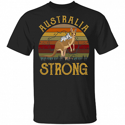 Australia Strong Kangaroo Koala Retro Vintage T-Shirt