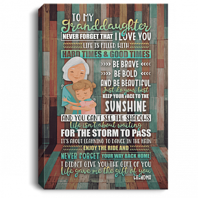 To My Granddaughter Never Forget That I Love You Canvas Prints - Unframed Poster - Gift for Granddaughter