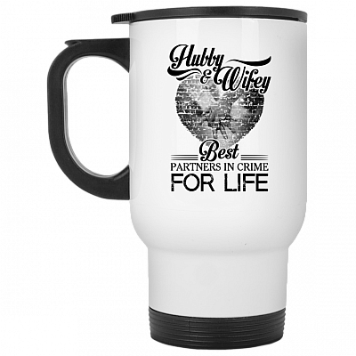 14 oz. White Travel Mug