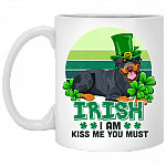 Irish I Am Kiss Me You Must Funny Rottweiler Dog Ceramic Coffee Mug - Beer Stein - Water Bottle