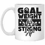 Goal Weight Strong As Fu-ck Gymer Water Bottle Coffee Mug - Beer Stein - Fitness Gift for Women