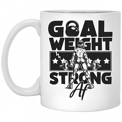 Goal Weight Strong As Fu-ck Gymer Water Bottle Coffee Mug - Beer Stein - Fitness Gift for Women