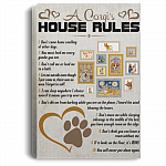 A Corgi's House Rules Funny Framed Canvas - Unframed Poster